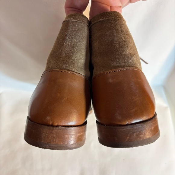 BOBBIES Sz 41 Tan and Brown Suede Lace Up Ankle Boots Made in Portugal - Picture 10 of 10